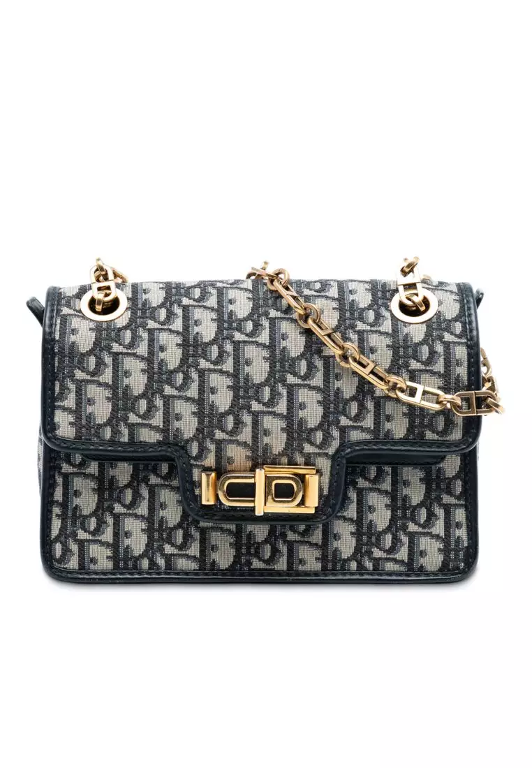 Dior Pre-Loved Dior Oblique Canvas Cd Lock Chain Flap Crossbody