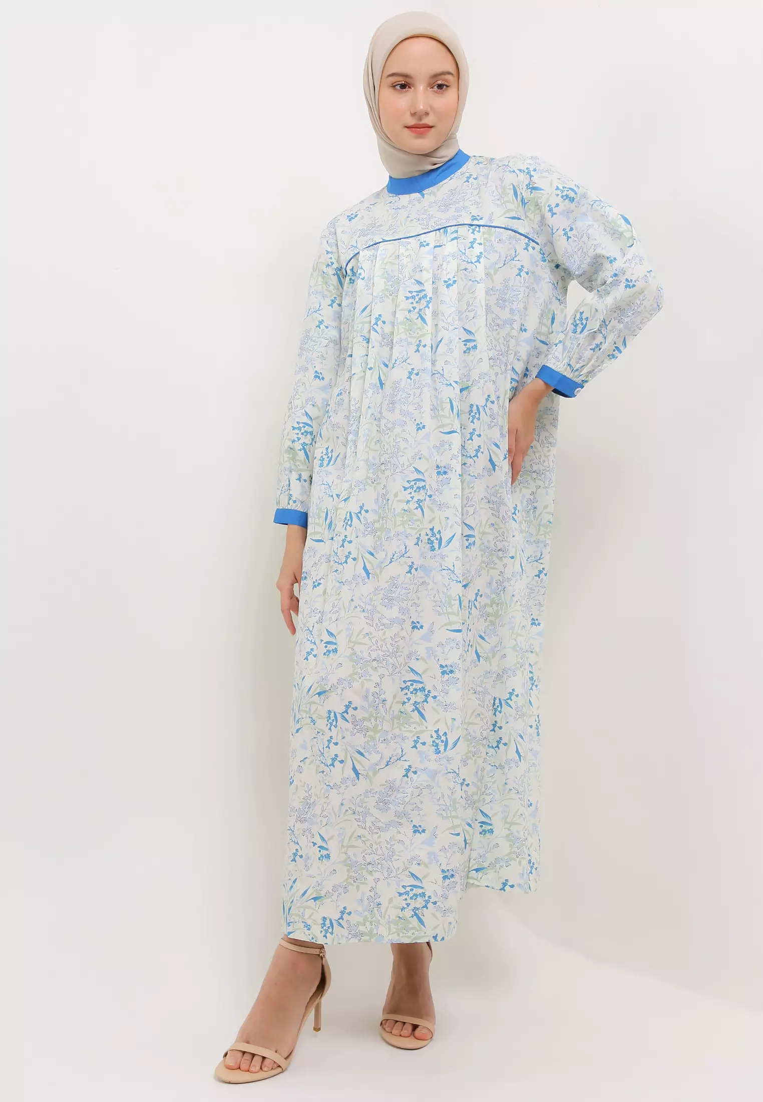 MFMW Farwa Dress Gamis Cream Motif Bunga