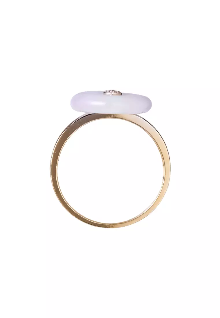 TOMEI Violet Jade Ring, Yellow Gold 750