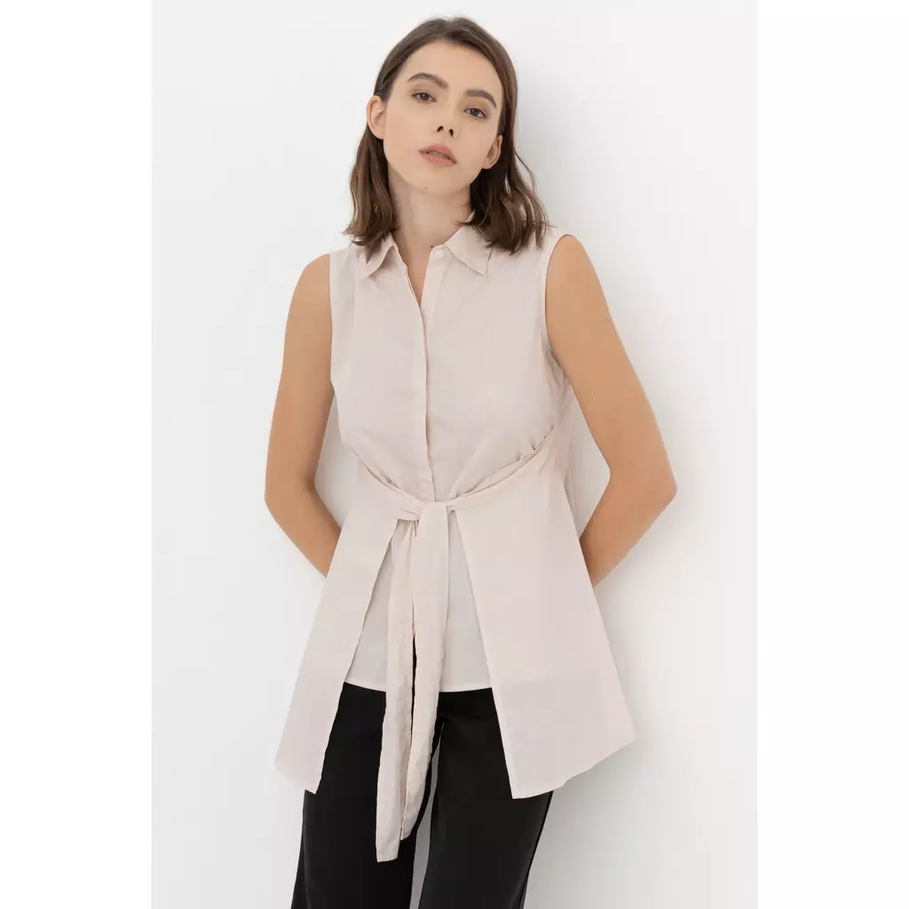 Sleevless Kemeja Chyntia Cream