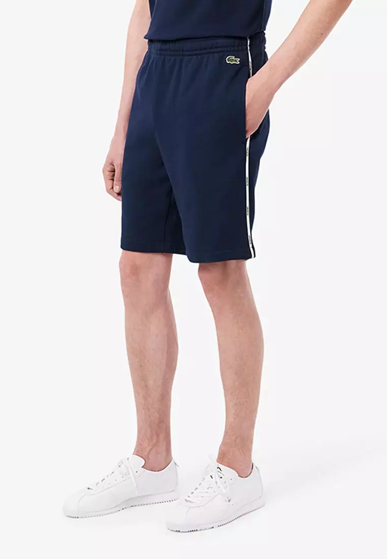 Logo Trim Cotton Fleece Shorts