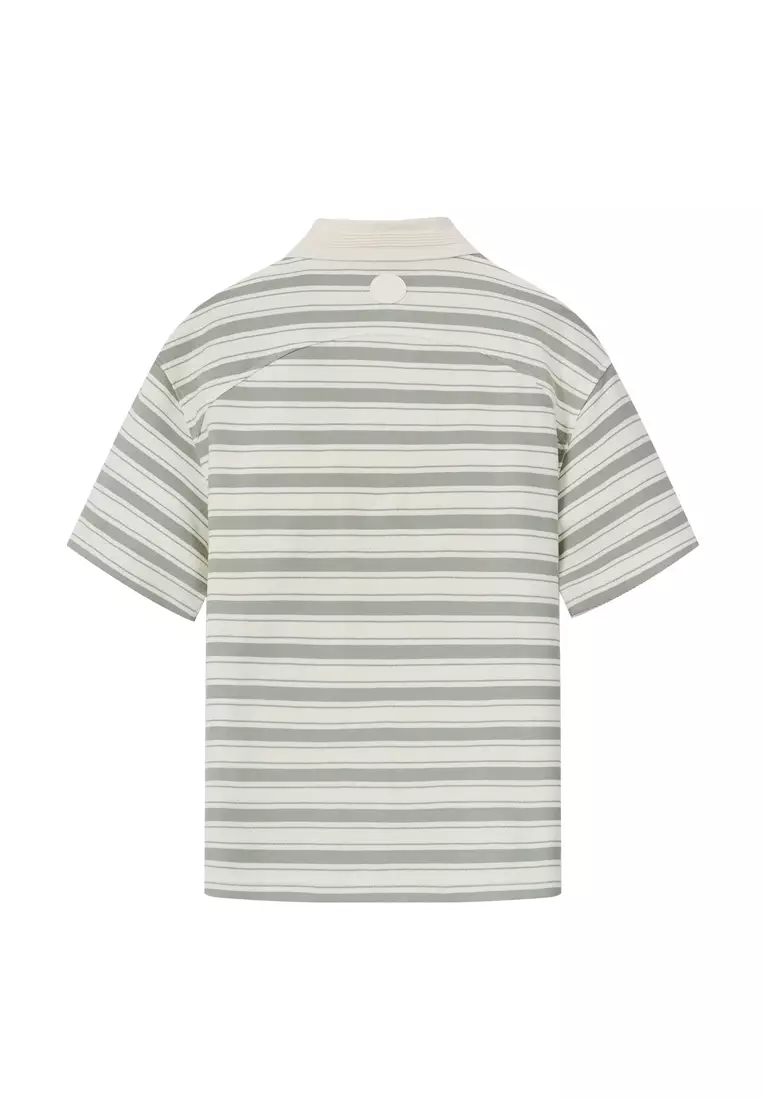 MEN'S PALLADIUM LOGO STRIPED COTTON POLO SHIRT
