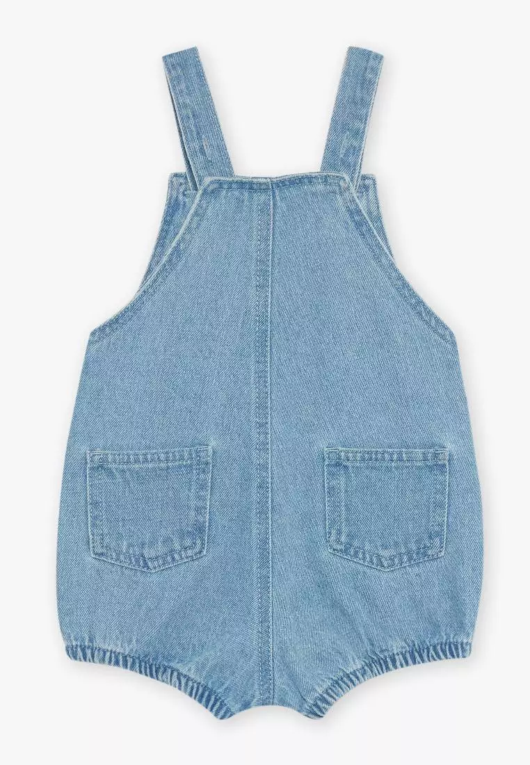 Denim Romper with embroidery