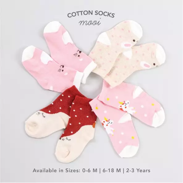 Mooi Cotton Socks Kaos Kaki Anak Motif - Set Kitten