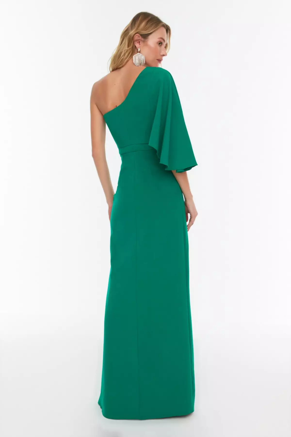 Pleat Detailed Evening Dress