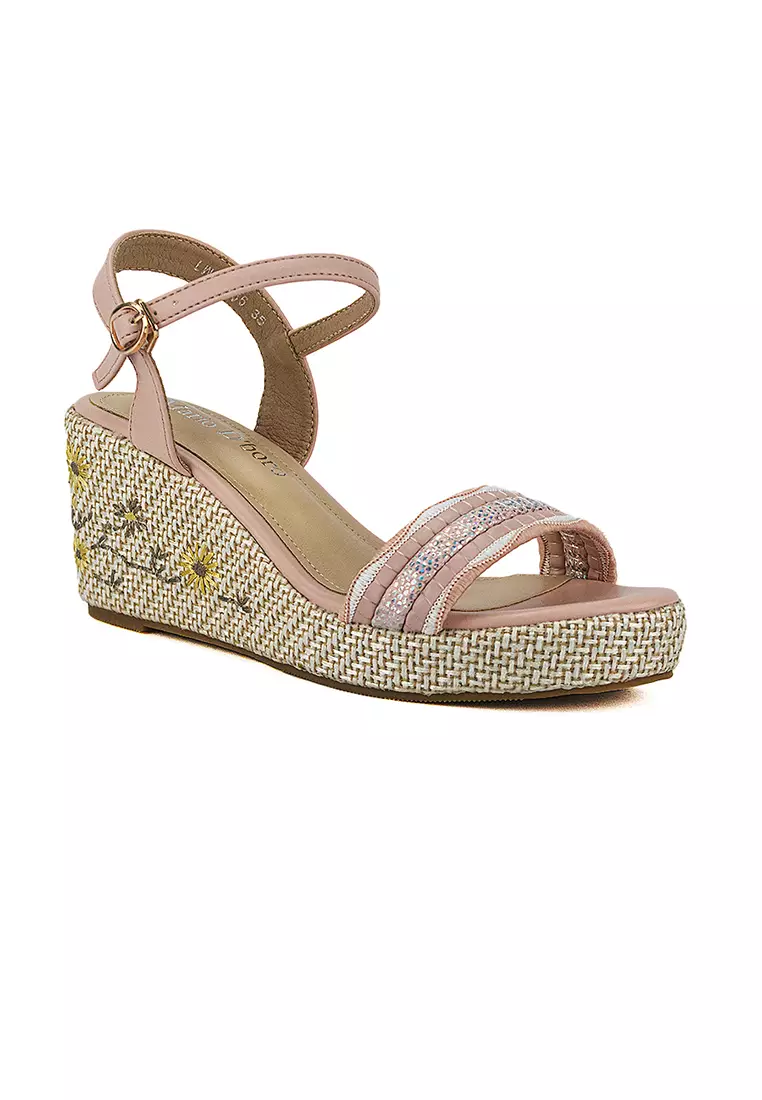 Women's Wedge Sandals LW 26366 Old Rose C46