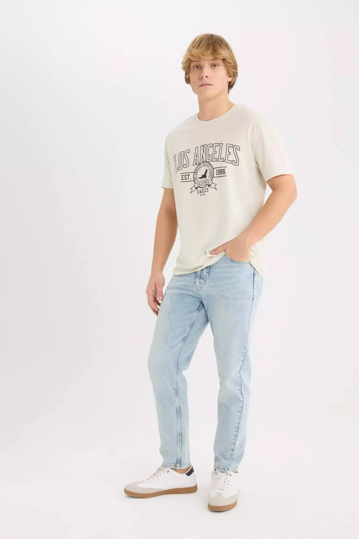 100% Cotton Regular Fit Crew Neck Printed Short Sleeve T-Shirt D5577Ax25Sp