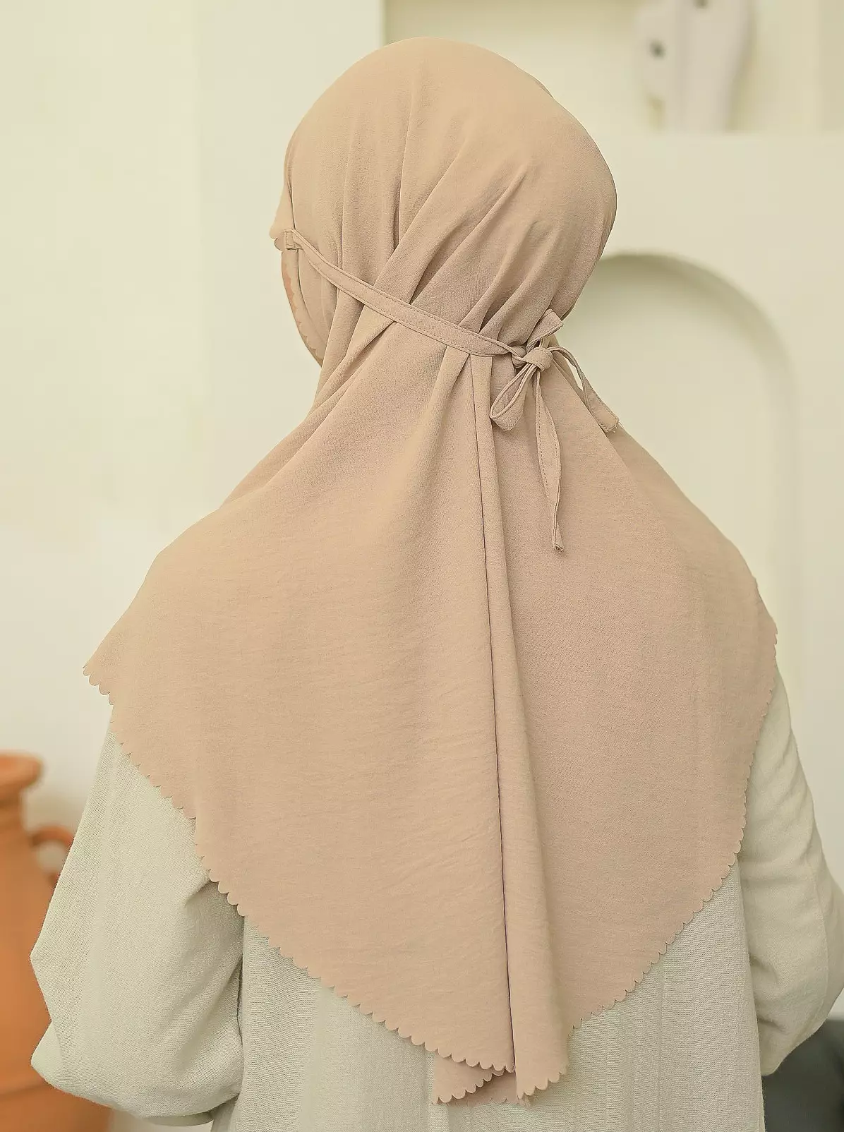 Biyya Instan Lasercut (Bergo Crinkle) Nude Cream