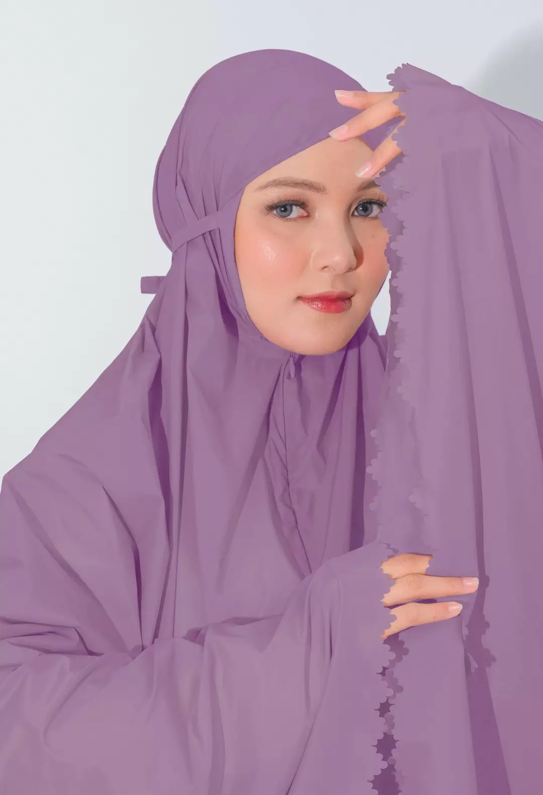 Devania Prayer Set Purple - Mukena Dewasa Polos 2 in 1 - Bahan Parasut