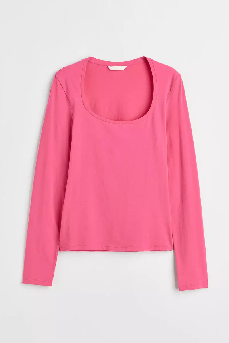 Long-sleeved jersey top