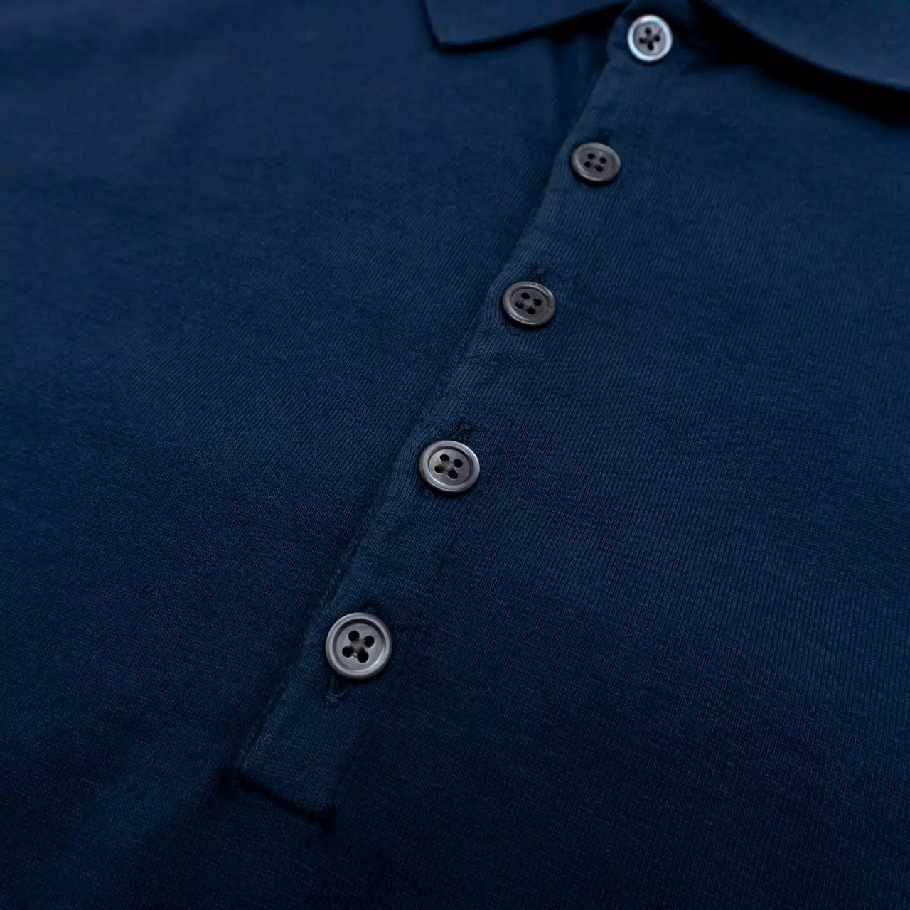 Garment Overdyed Jersey 4-Bar Polo Shirt Navy