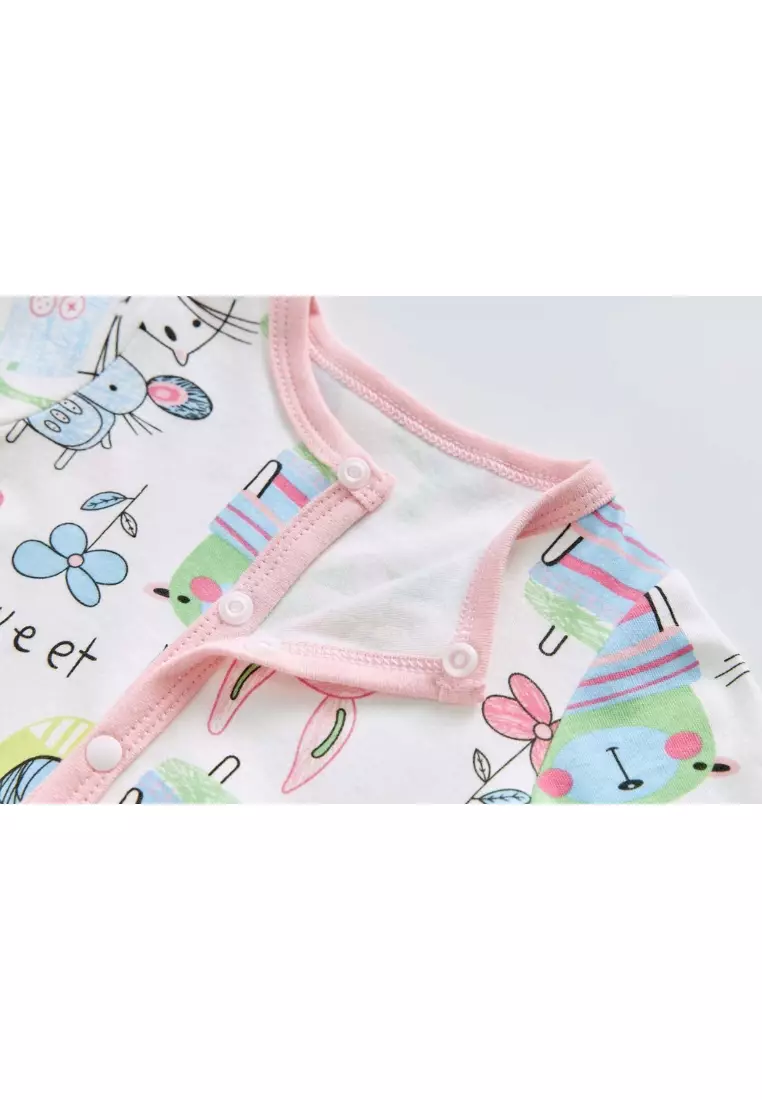 Baby Cotton Sleepsuit Mouse Cat Bunny Bird All In One Jumpsuit Feet Cover