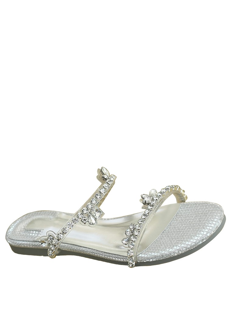 Rhinestone Strap Flat Sandals WW161