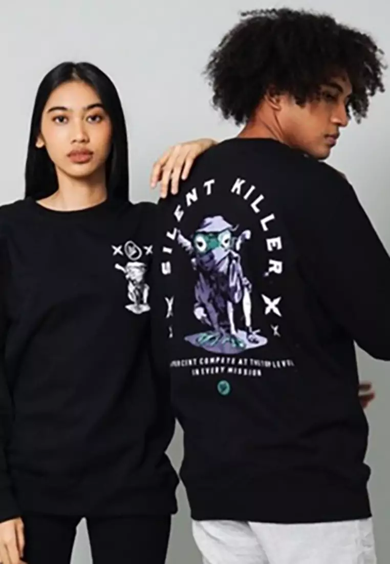 LGS Street x Silent Killer - Sweatshirt - Hitam - Unisex - Streetwear - SW.10.H013.003