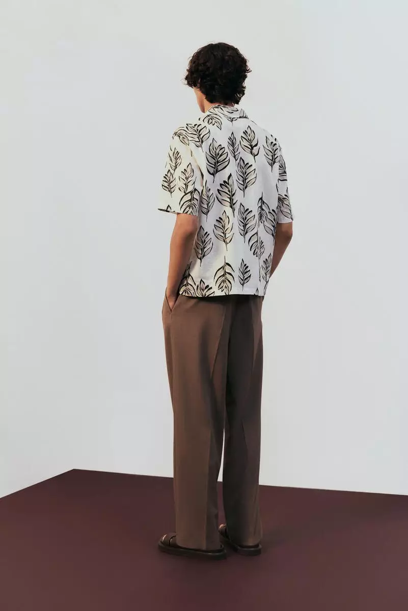 Regular Fit Linen-blend resort shirt