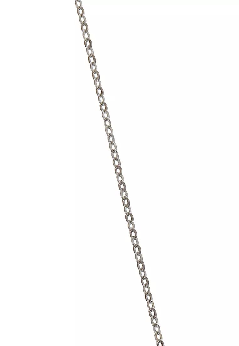 Kalung Liontin Wanita Bahan Rhodium Design Elegant Premium Quality - Silver