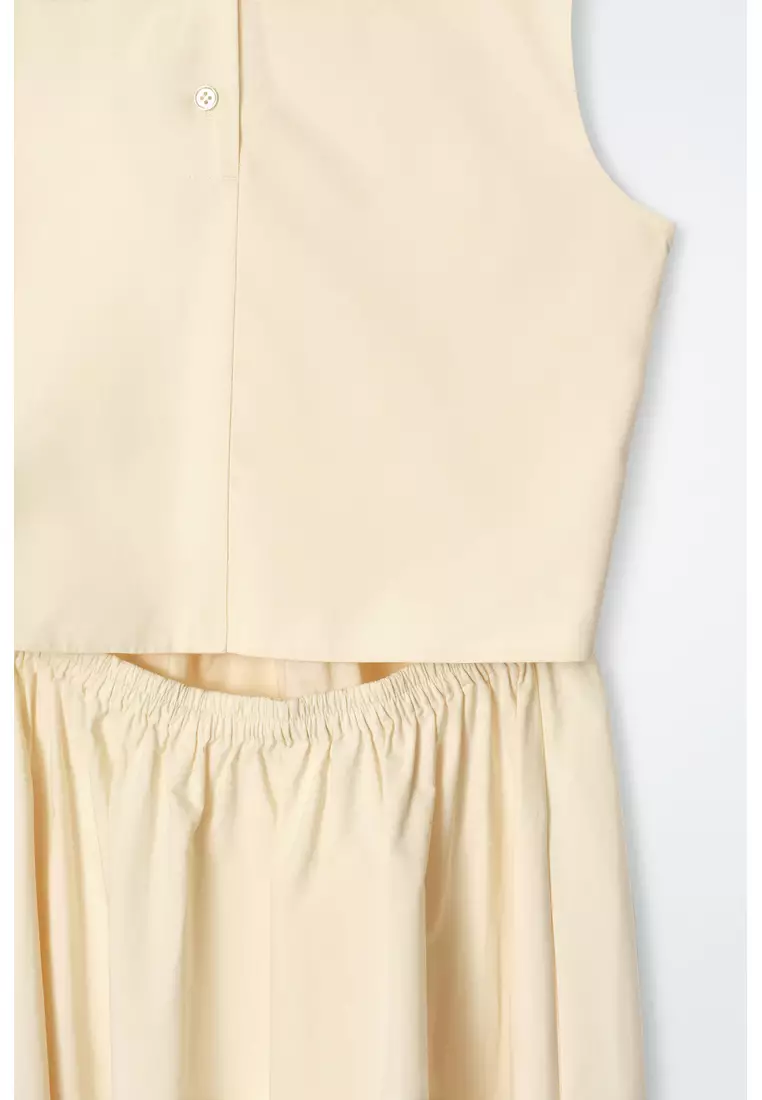 OPEN-BACK COTTON MAXI DRESS