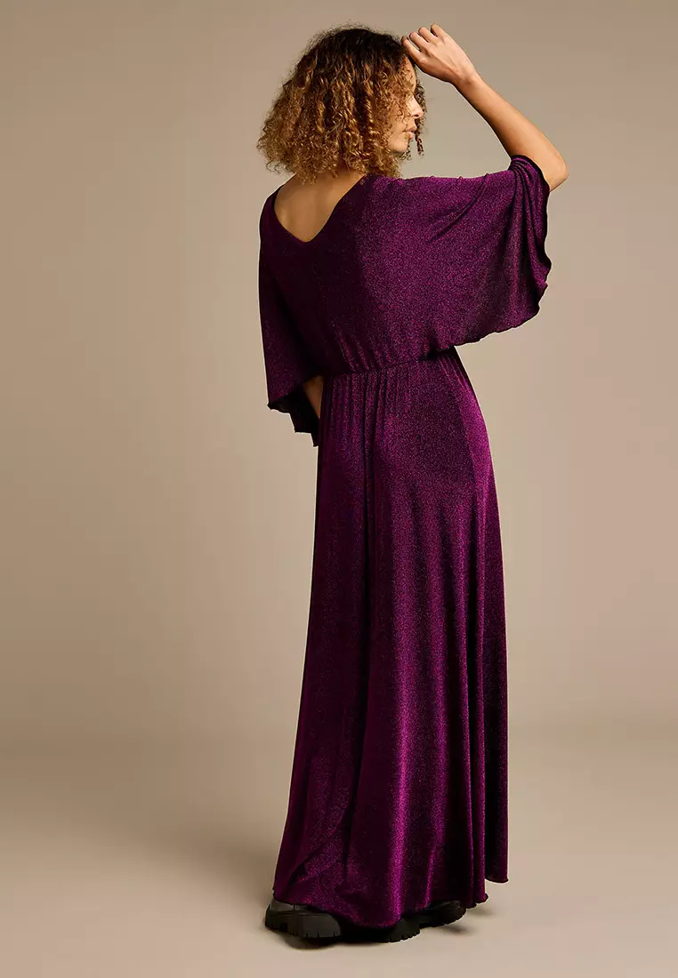 Brielle Purple Sparkle Maxi Dress
