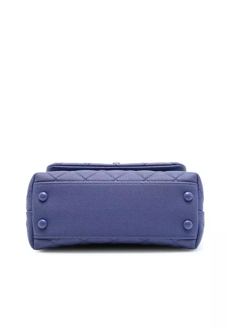 Pre-Loved Chanel Extra Mini Quilted Caviar Incognito Coco Top Handle Bag