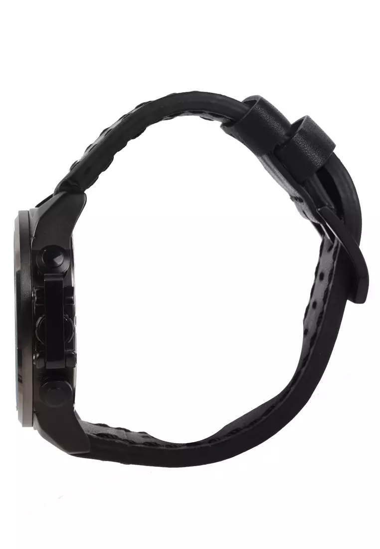 Alfa - Jam Tangan Pria - Black - Leather Strap - 33025M-B