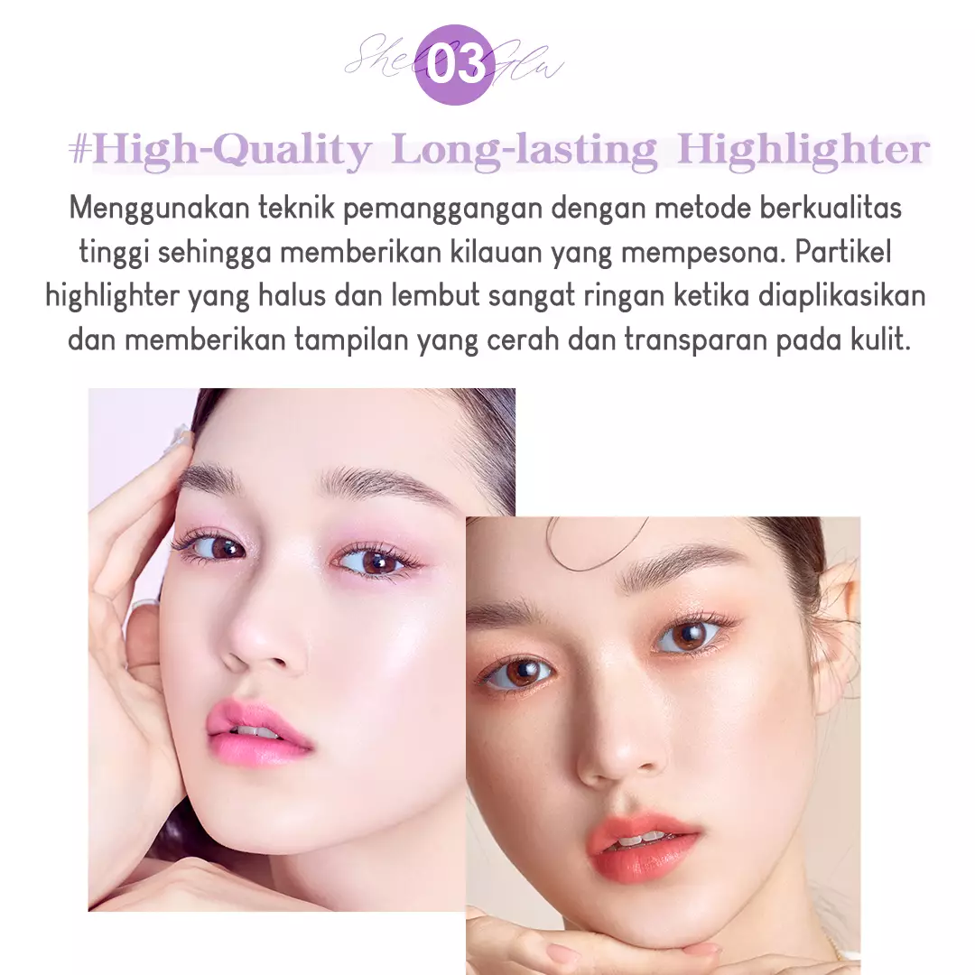 Holika Holika Shell Glow Highlighter (Like Shell Collection) | Two Tone Blush & Highlighter 01 Aurora Narce