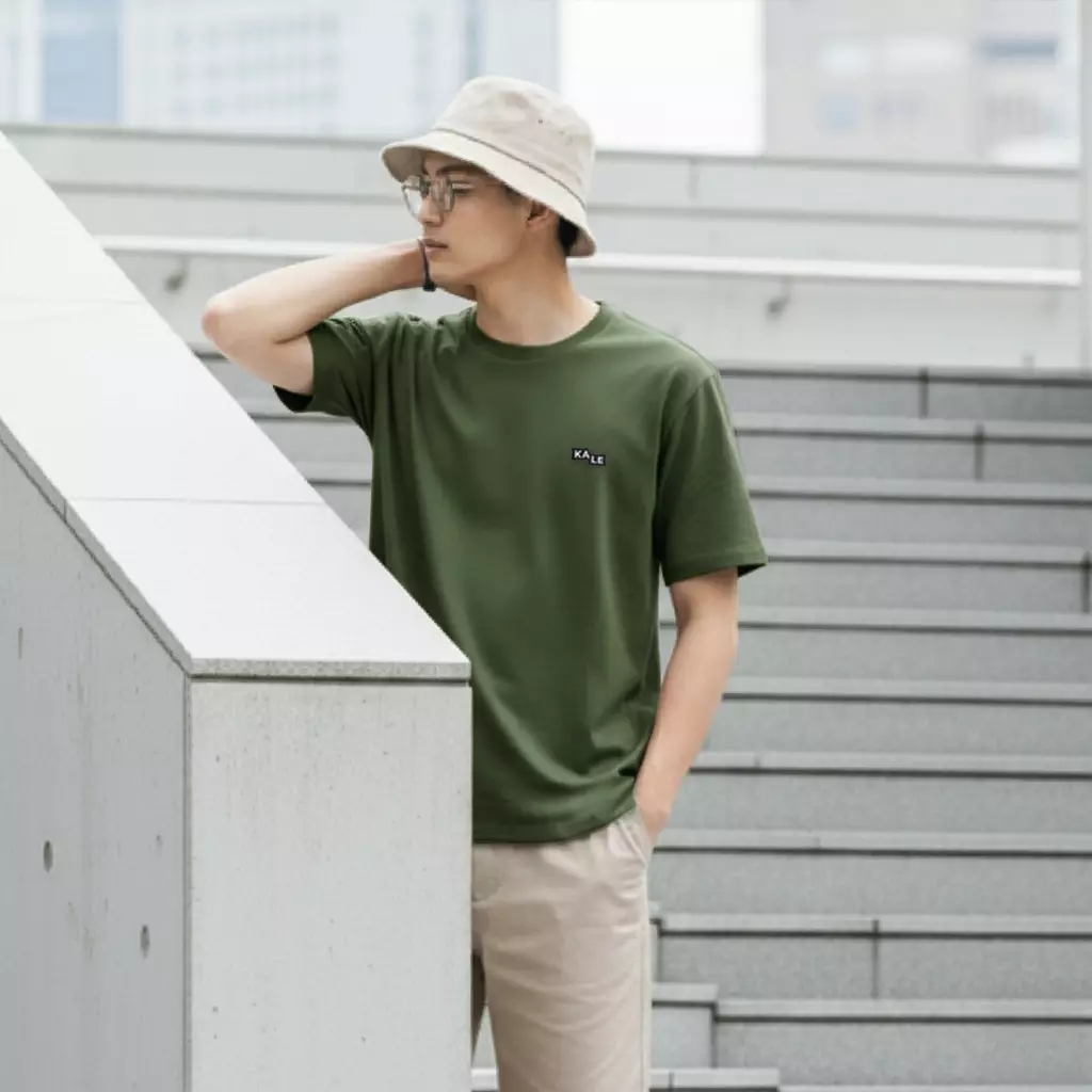 Kale PLUTO ARMY T-shirt Cotton Cloudy Boxy Fit - Kaos Korea - Atasan Kaos Pria - Kaos Basic Pria