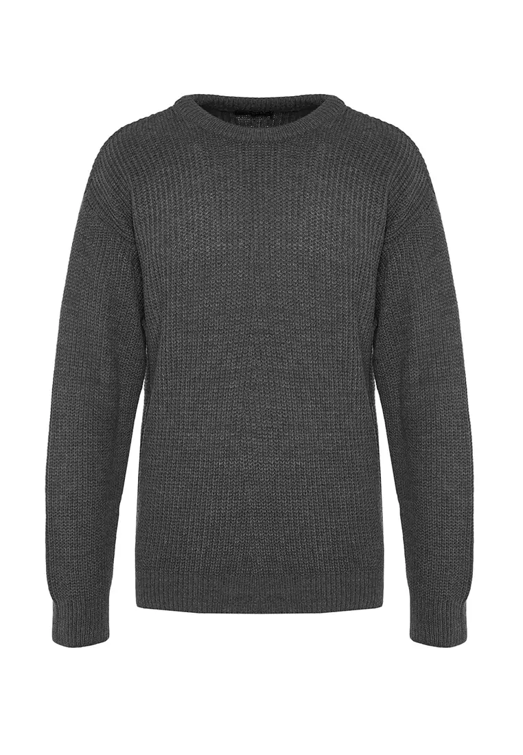 Gray long sleeve sweater sale