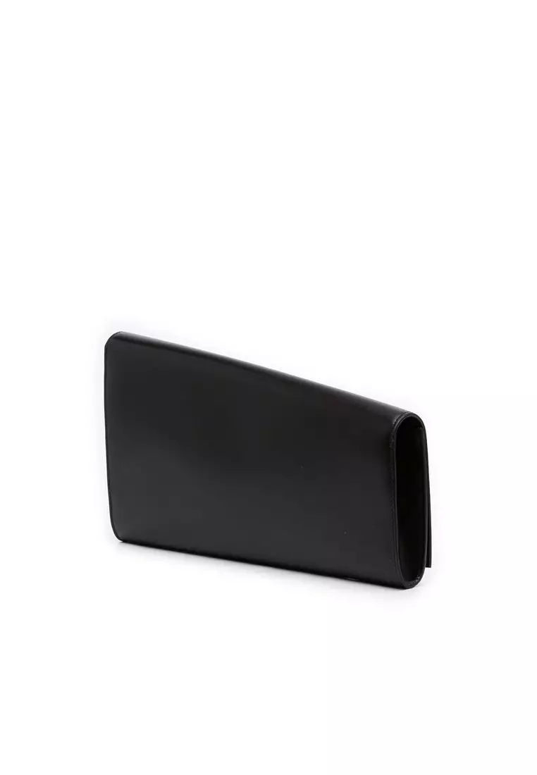 Pre-Loved Celine Leather Asymmetric Logo Clutch