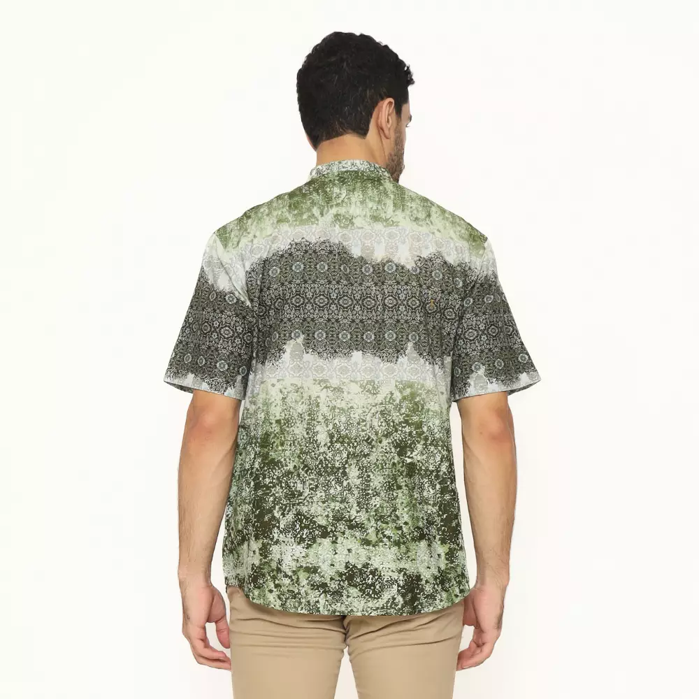 AMK Baju Koko Pria Printing Lengan Pendek KK GAMMAL S/S Brown