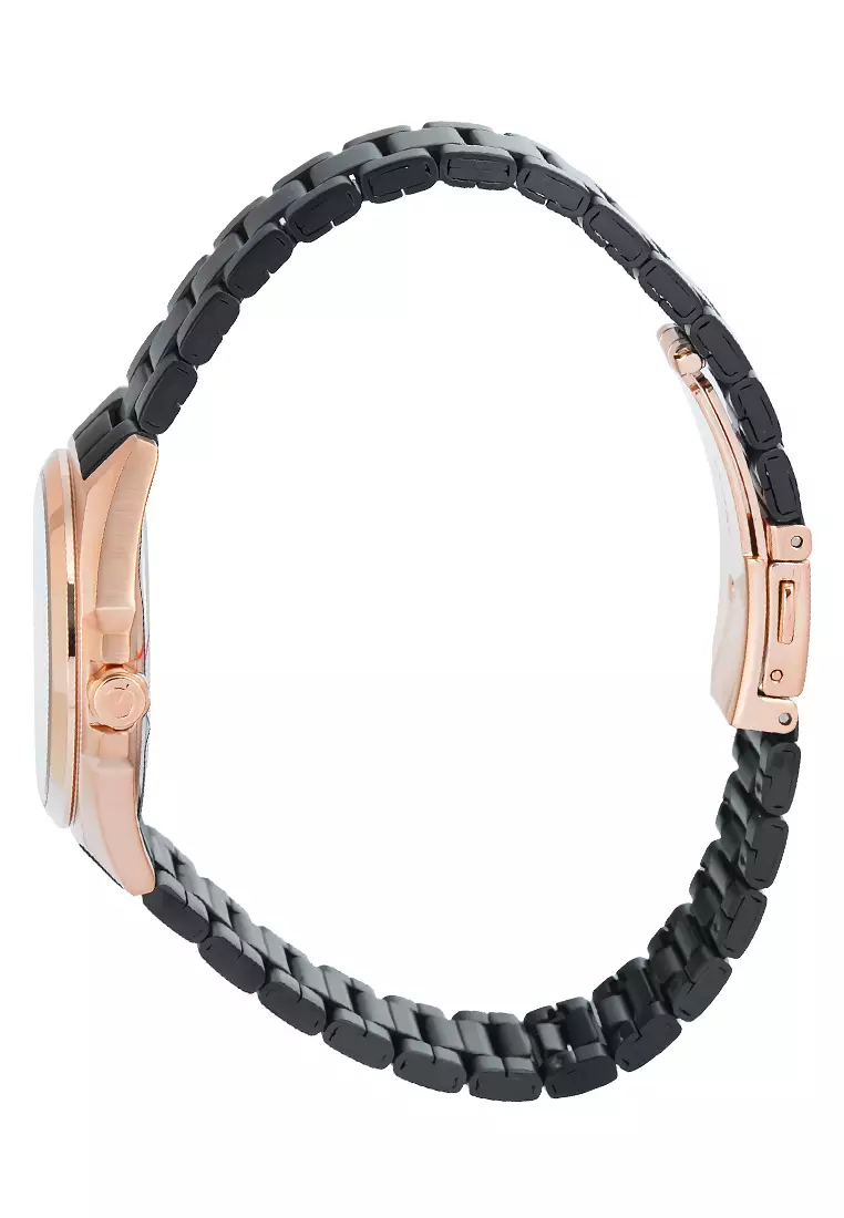 Alexandre Christie Classic Steel - Jam Tangan Analog Wanita - Rosegold Black Stainless Steel - 8688LDBBRBA