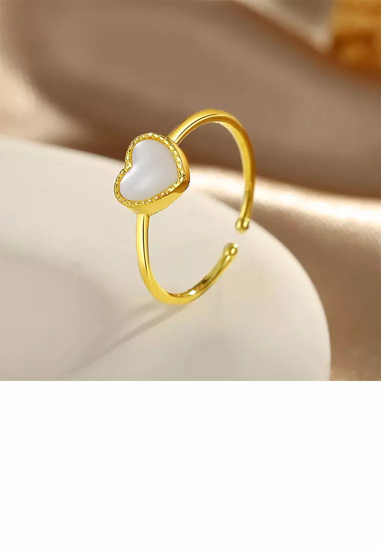 Buy Zafiti 925 Sterling Silver Plated Gold Simple Romantic Heart-shaped 