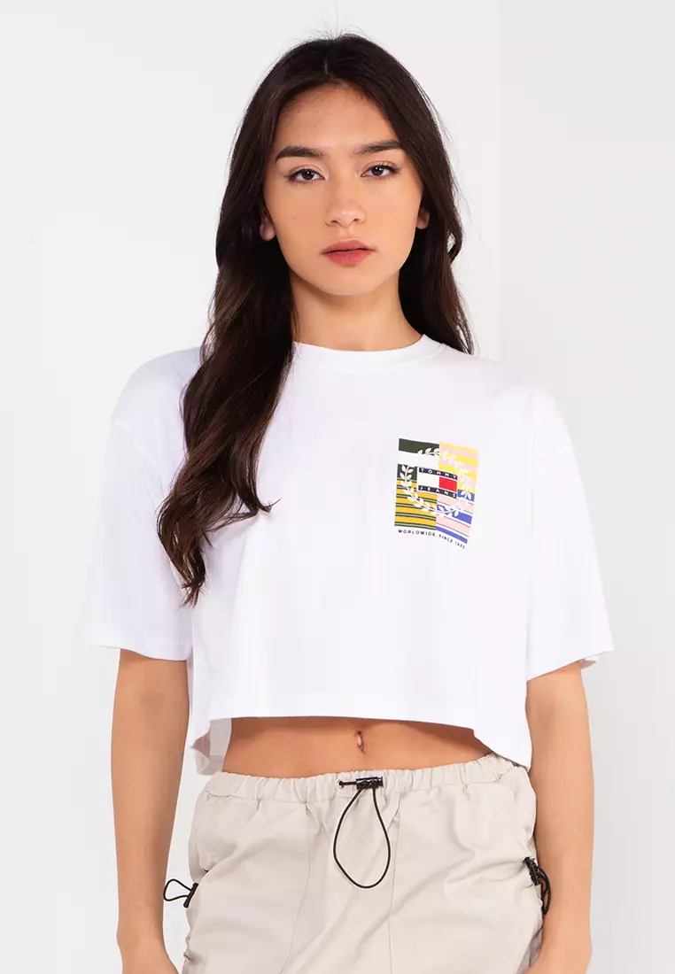 Cropped t shirt tommy hilfiger outlet