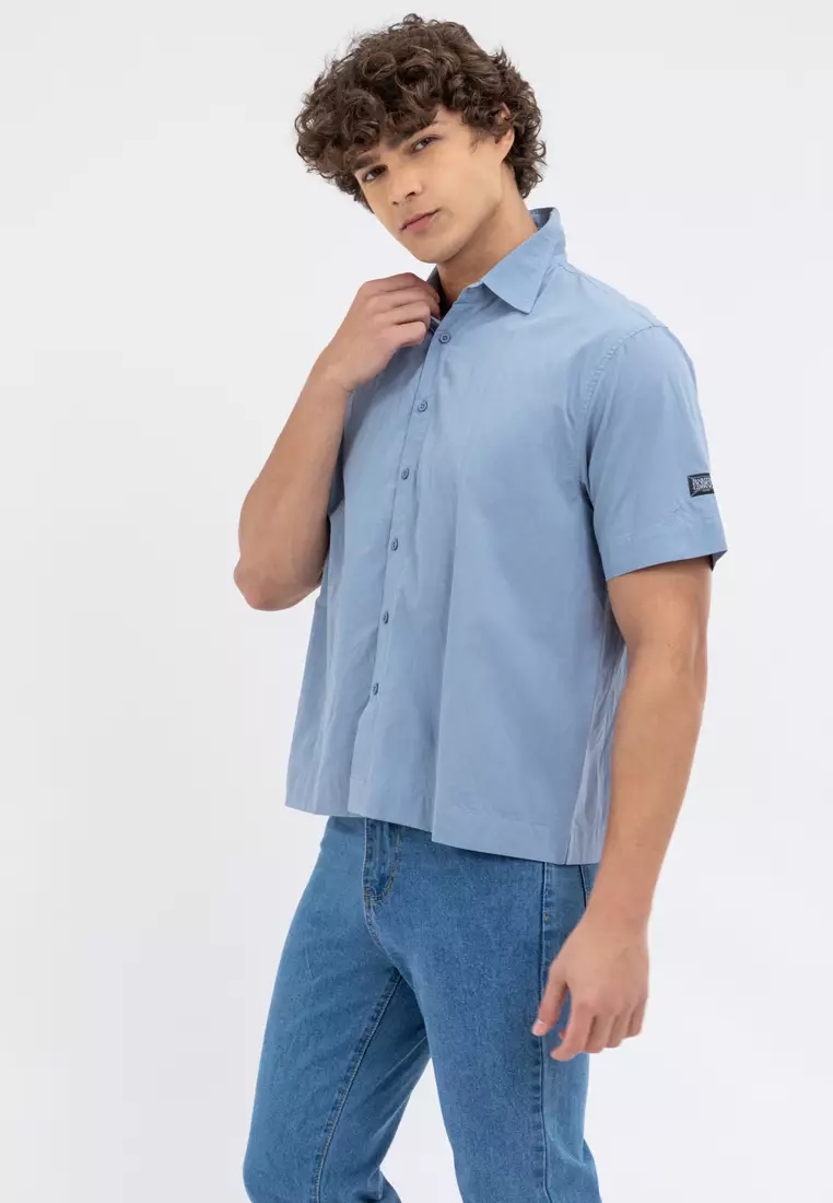 Men's Polo 1 Button Down Powder Blue