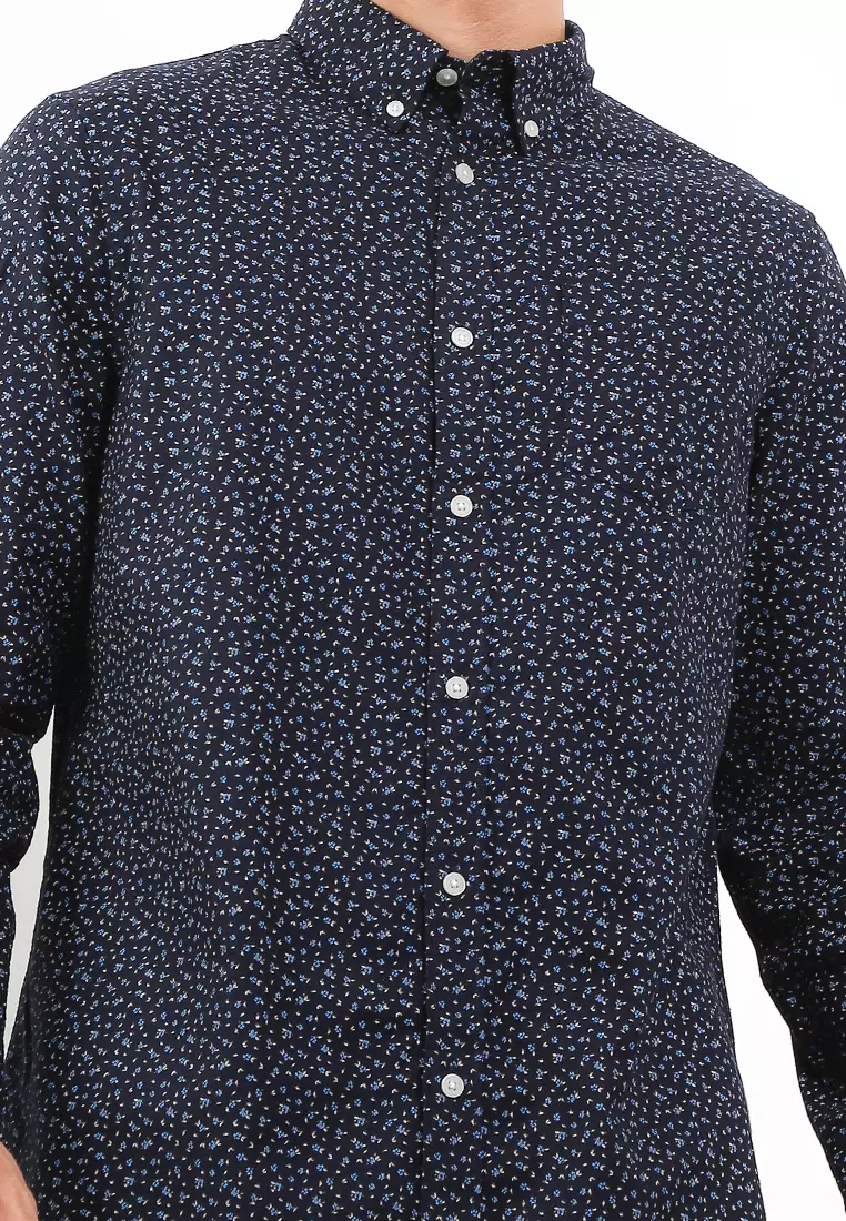 Easy Iron Pure Cotton Print Oxford Shirt