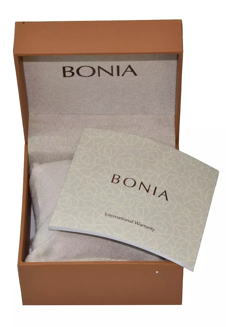 Bonia - Jam Tangan Pria - Rosegold - Blue Leather Strap - BNR166-1583