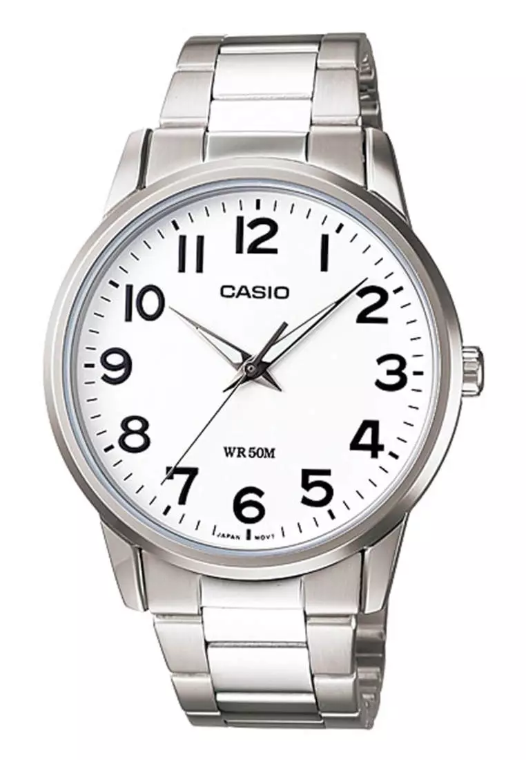 Buy Casio Watches Men S Analog Watch Mtp D B Silver Stainless