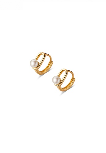 HAPPY FRIDAYS gold 925 Silver Plated Gold Faux Pearl Earrings JW AR-G8985 0FF2AAC1A21358GS_1
