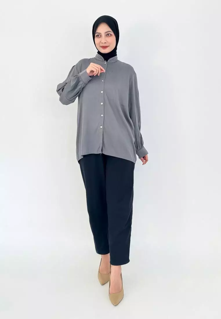 Kemeja Cotton Grenda [Abu - Abu]