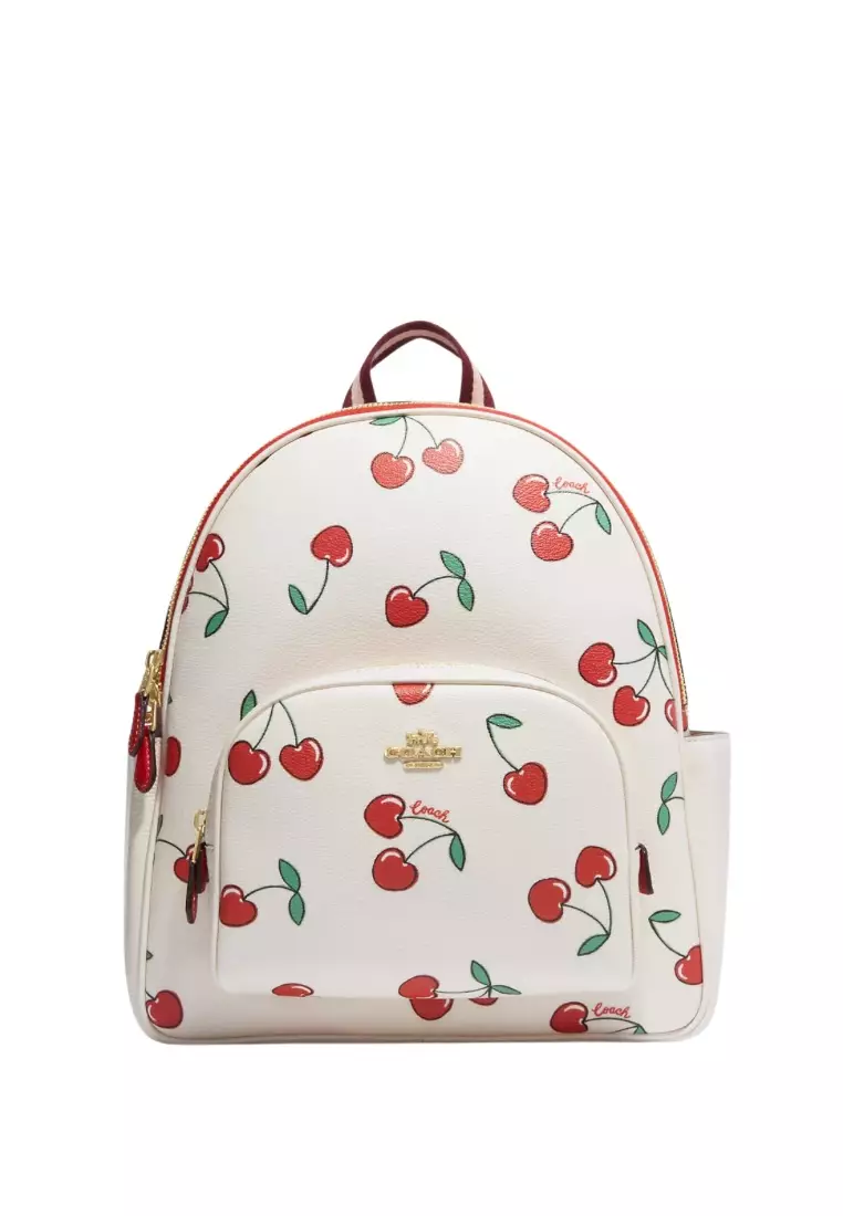 Jual Coach Court Backpack With Heart Cherry Print Chalk Multi