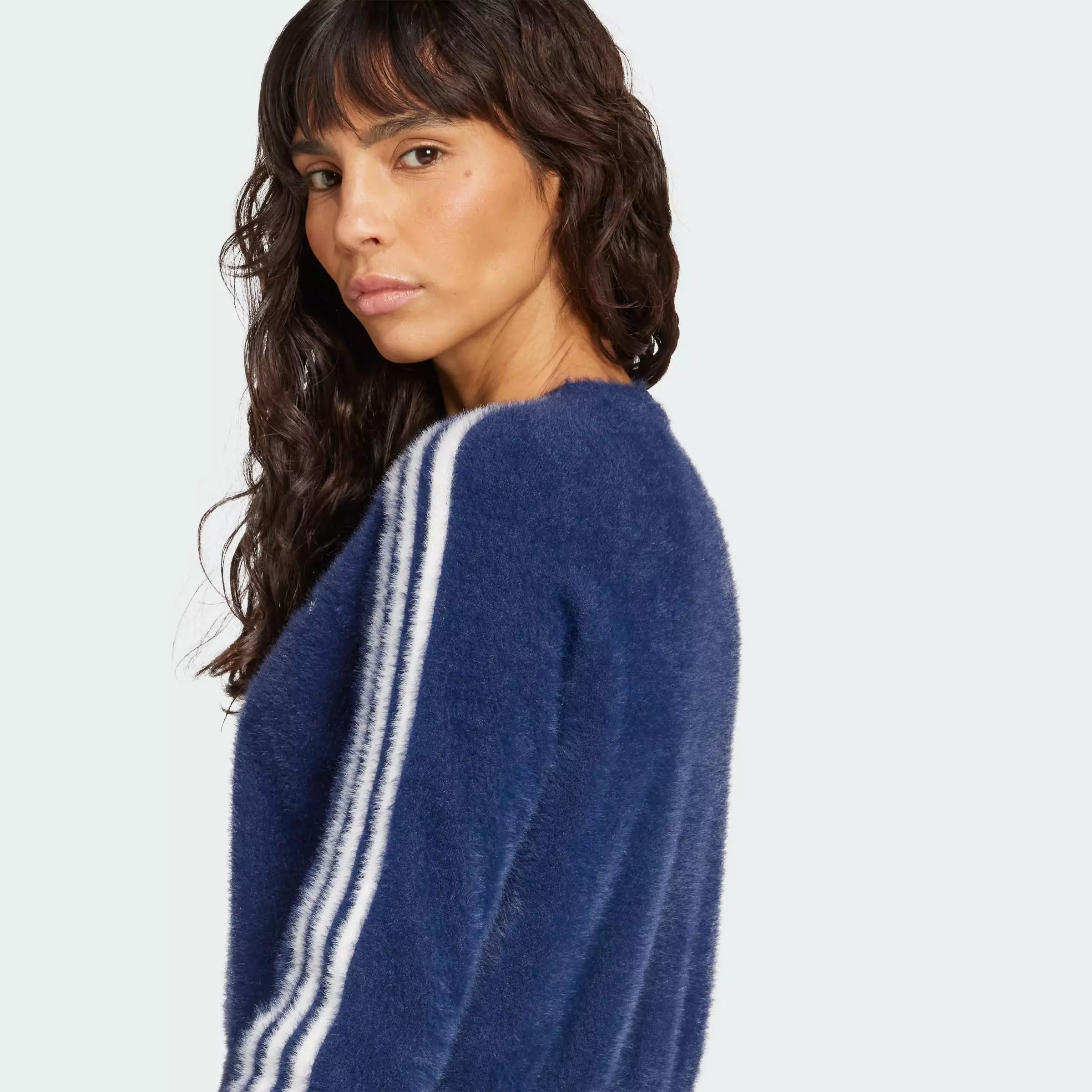 Lifestyle Fluffy Knitted Cardigan Women Blue JW3644