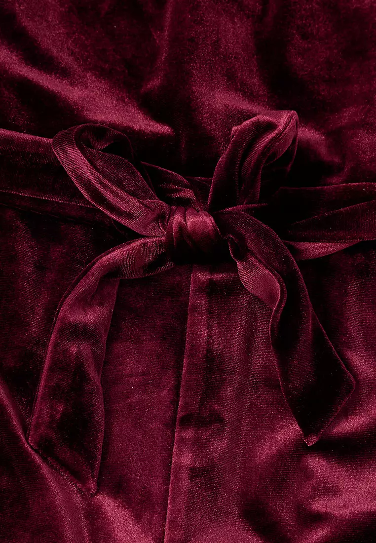 Nova Burgundy Velvet Jumpsuit
