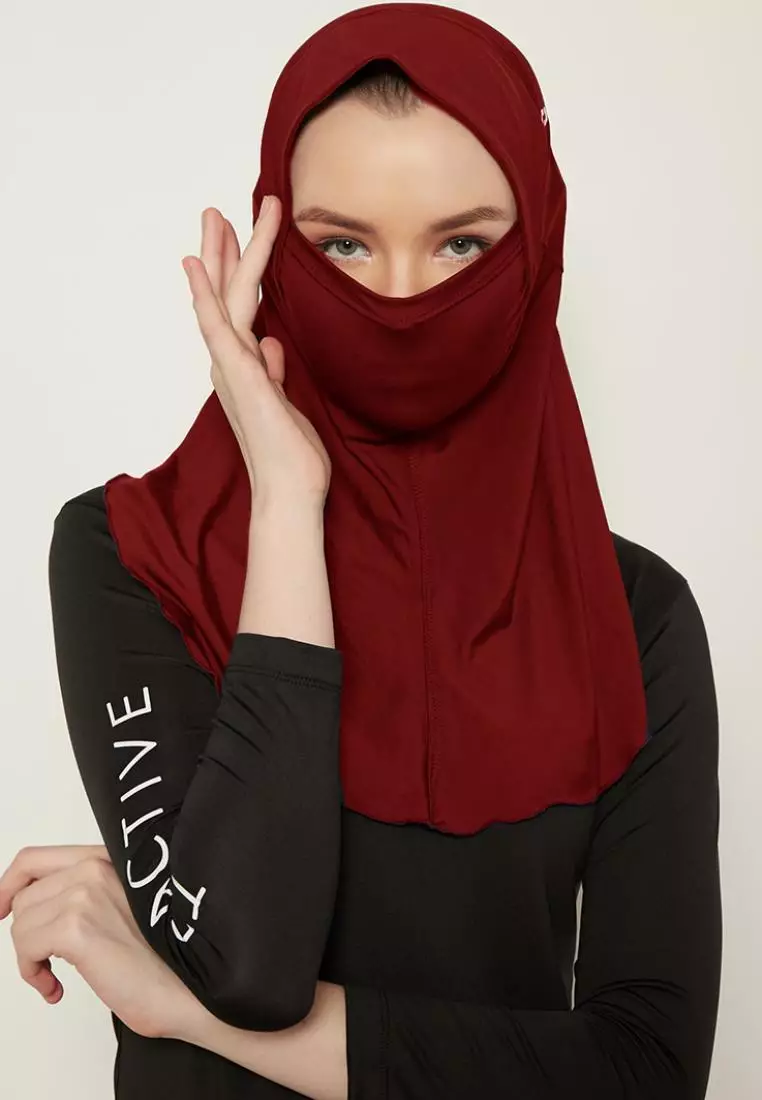 Td Active LH056 kerudung olahraga dengan penutup mulut hijab sport zeta