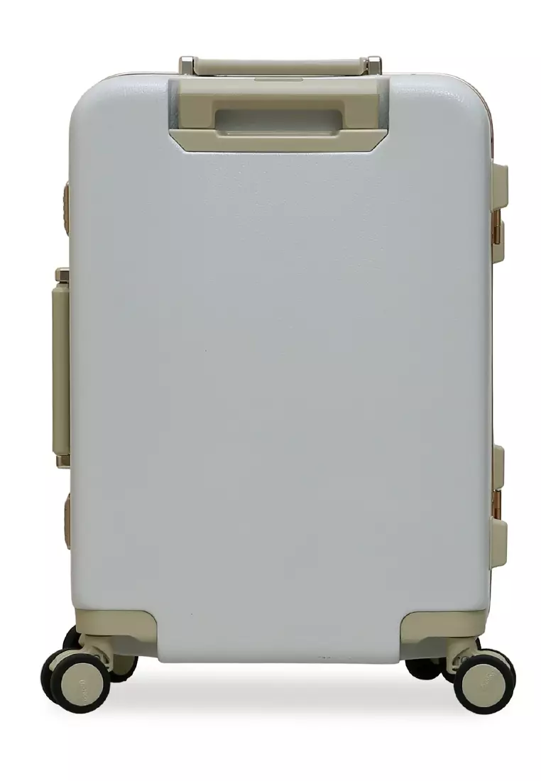 Carlton Tas Koper Alumunium Frame Size 20 Inch Travel Bag Unisex Large Compartment TSA Lock Material Polycarbonate ORIGINAL - White