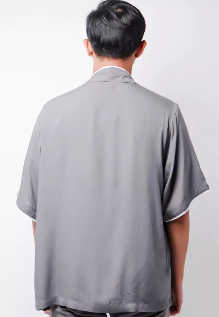 Nade Japan NTB31 KMN Kimono Outer Unisex Polos Abu Tua With List