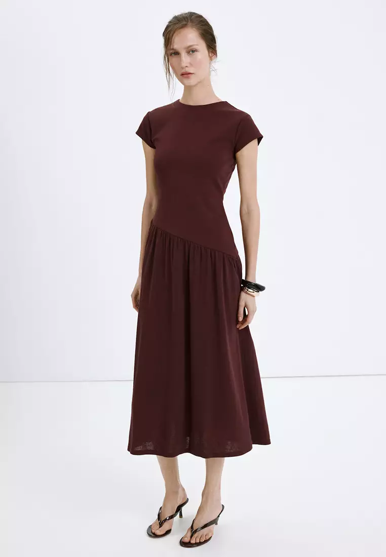 Buy Mango Asymmetrical Midi-Dress Online
