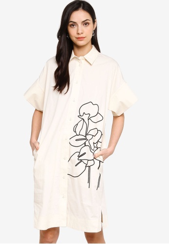 Buy ck Calvin Klein Constructed Poplin Shirt Dress With Embroidery 2023  Online | ZALORA Singapore
