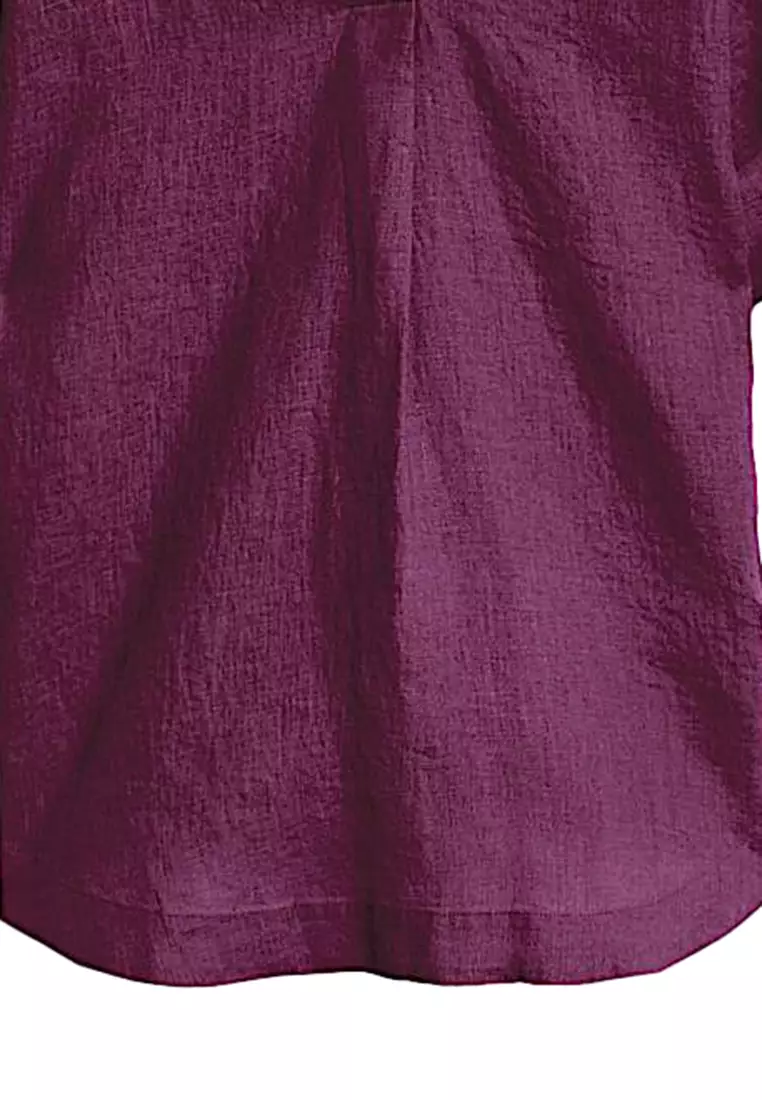 Pure Linen V-Neck Relaxed Popover Blouse