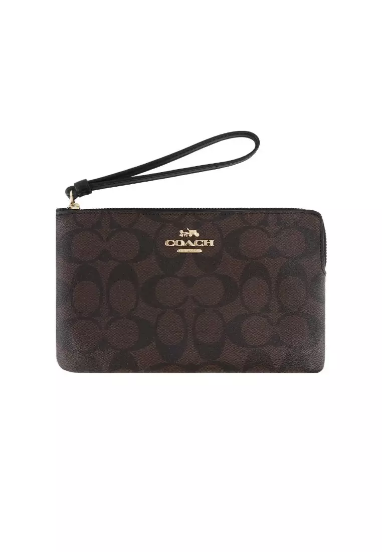 Coach Zip Leather Wallet  (6648) - IM/ Brown /Black