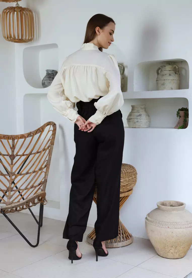 Mannequin Ribbon Silk Sateen Shirt