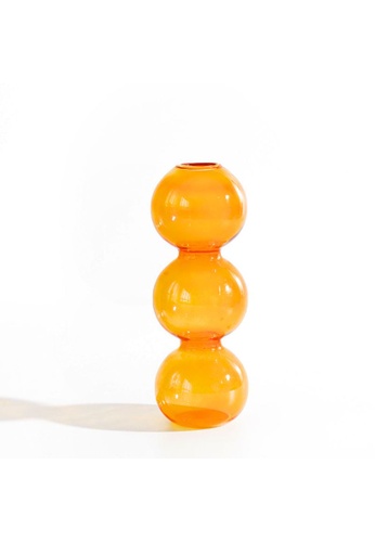 DILAS HOME Crystal Ball-shaped Glass Vase (Orange) - Small C6E02HL084C738GS_1